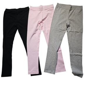 Amazon Essentials Kids' Leggings Set - Black, Pink, and Gray (10) L